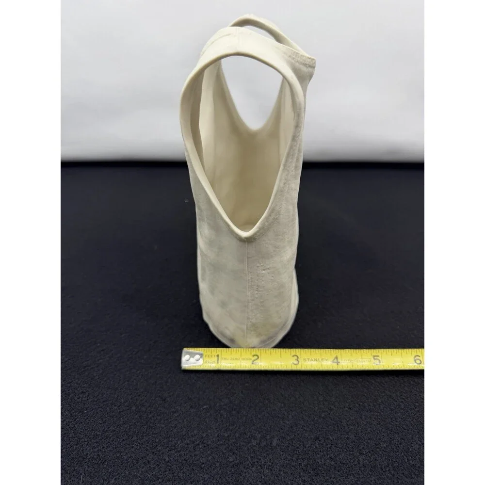 Vintage Michael Harvey Canada Off White Ceramic Art Tank Top Sculpture Vase